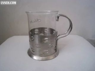 Металлические подстаканники со стаканами 2 вида, чашка кружка