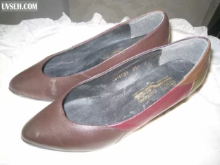 Туфли женские коричневые комбинированные