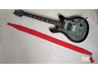 Кожанный гитарный ремень для гитары Double Rock (красный)