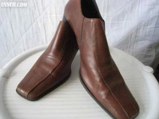 Туфли коричневые кожаные женские